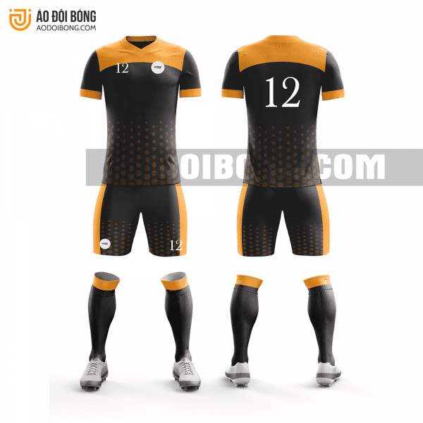 Áo đội bóng đá thiết kế màu cam đen đẹp tại hải dương ADBTK21