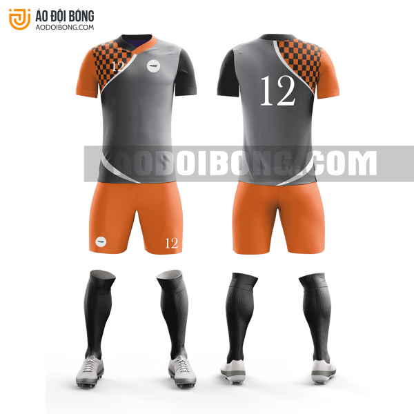 Áo đội bóng đá thiết kế màu cam đẹp tại hậu giang ADBTK22