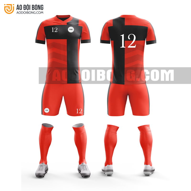 Áo đội bóng đá thiết kế màu đỏ đẹp tại hà giang ADBTK18