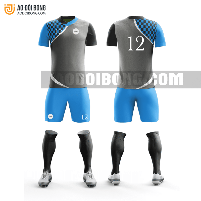 Áo đội bóng đá thiết kế màu xanh đẹp tại hậu giang ADBTK22