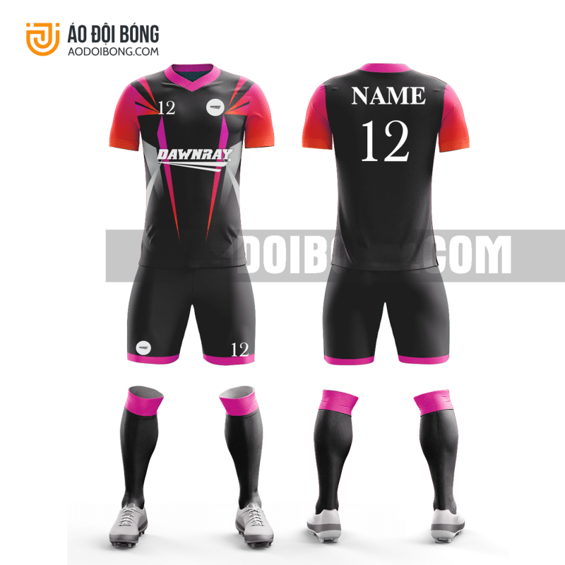Áo đội bóng đá thiết kế hồng đen đẹp tại cần thơ ADBTK54