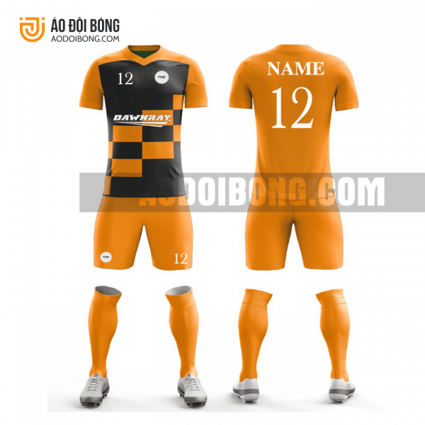 Áo đội bóng đá thiết kế màu cam đen đẹp tại vĩnh long ADBTK50